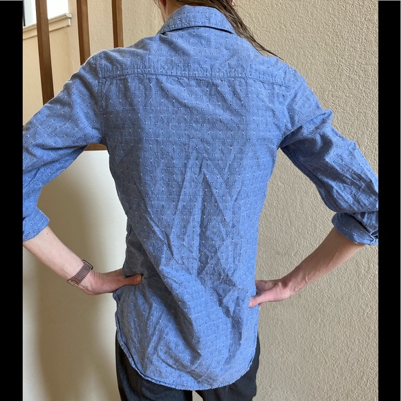 Merona | Women's Swiss dot button front long sleeve shirt - Picture 5 of 11